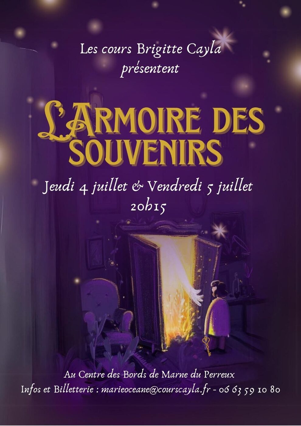 Affiche officielle du gala L'armoire des souvenirs — 4 et 5 juillet
